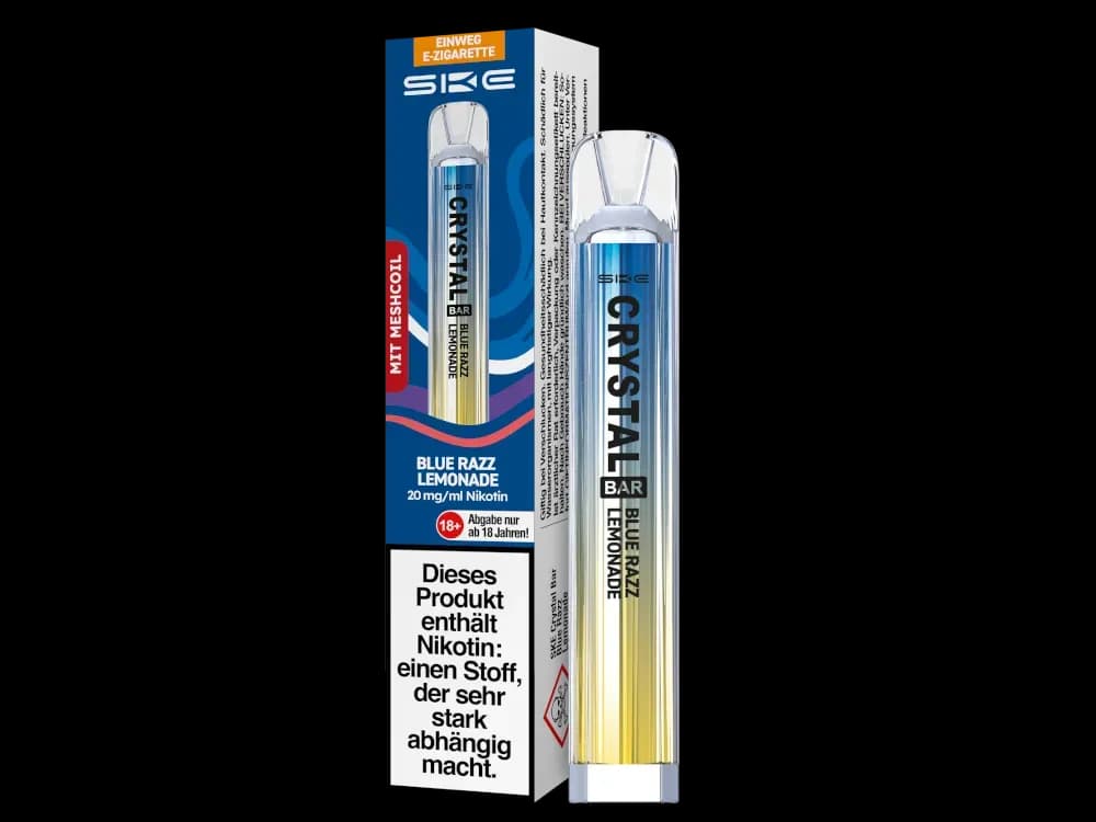SKE - Crystal Bar Einweg E-Zigarette (Packung: 1er Packung / Stärke: 20 mg/ml / Geschmack: Blue Razz Lemonade) (4475,00 EUR / liter)
