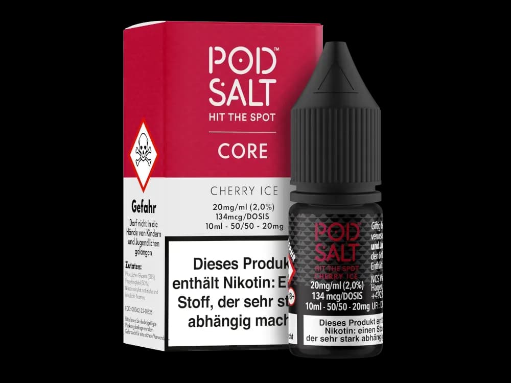 Pod Salt Core - Cherry Ice - Nikotinsalz Liquid (Packung: 1er Packung / Stärke: 20 mg/ml) (995,00 EUR / liter)