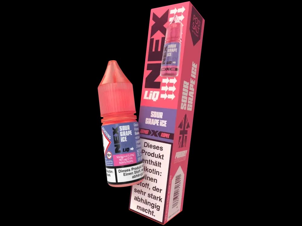 Pod Salt - NexLiq - Nikotinsalz Liquid - Sour Grape Ice (Packung: 1er Packung / Stärke: 10 mg/ml / Geschmack: Sour Grape Ice) (995,00 EUR / liter)