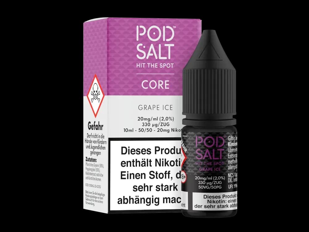Pod Salt Core - Nikotinsalz Liquid - Grape Ice (Packung: 1er Packung / Stärke: 20 mg/ml / Geschmack: Grape Ice) (995,00 EUR / liter)