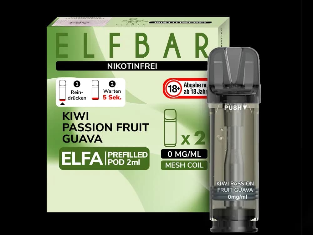 Elfbar Elfa Pod 20mg/ml (2 Stück) - Blue Razz Lemonade (Packung: 1er Packung / Stärke: 0 mg/ml / Geschmack: Kiwi Passion Fruit Guava) (2987,50 EUR...