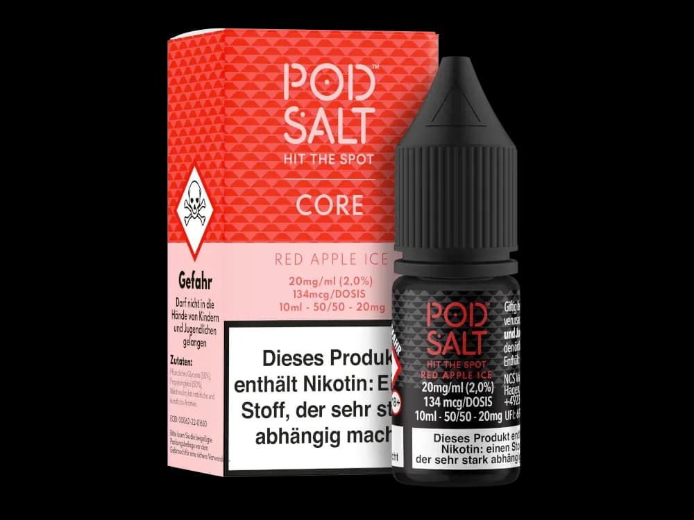 Pod Salt Core - Red Apple Ice - Nikotinsalz Liquid (Packung: 1er Packung / Stärke: 20 mg/ml) (995,00 EUR / liter)