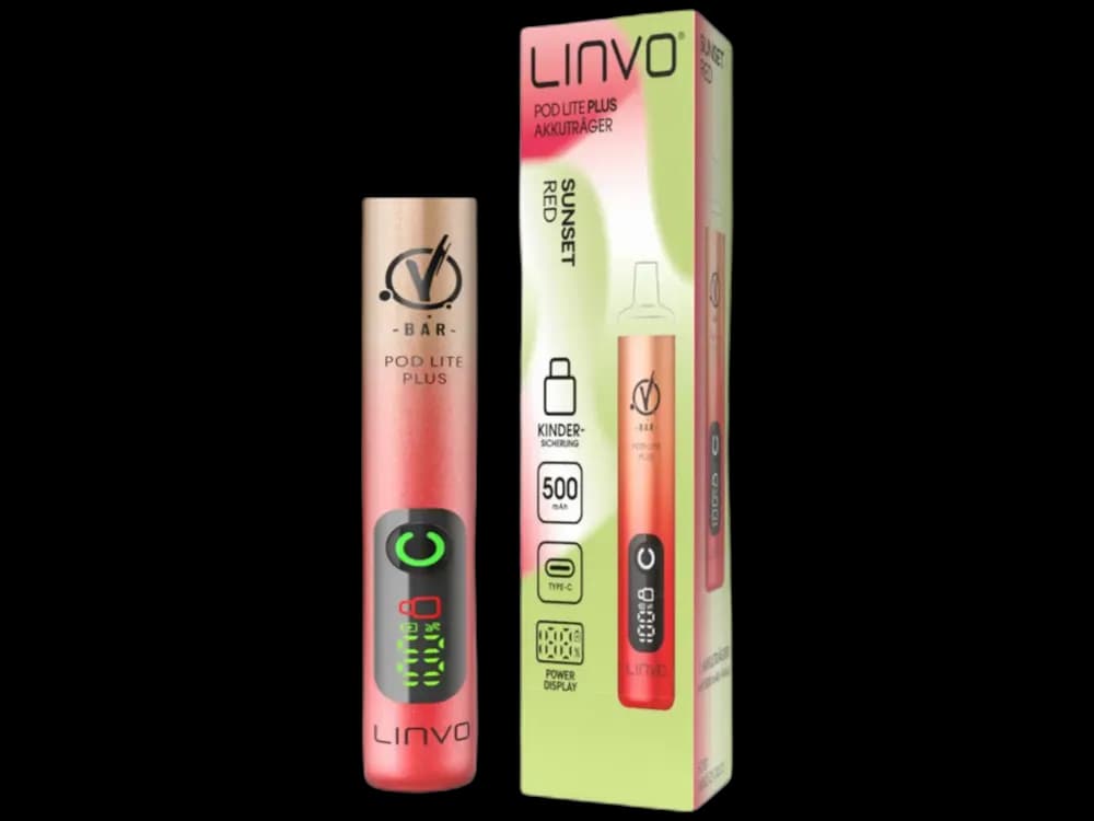 Linvo - Pod Lite Plus Akku 500 mAh (Farbe: Rot / Packung: 1er Packung)