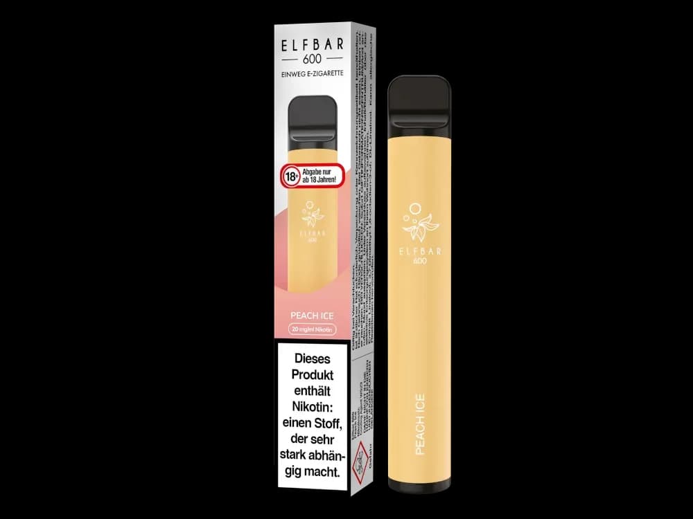 Elfbar 600 Einweg E-Zigarette - Apple Peach (Packung: 1er Packung / Stärke: 20 mg/ml / Geschmack: Peach Ice) (4475,00 EUR / liter)