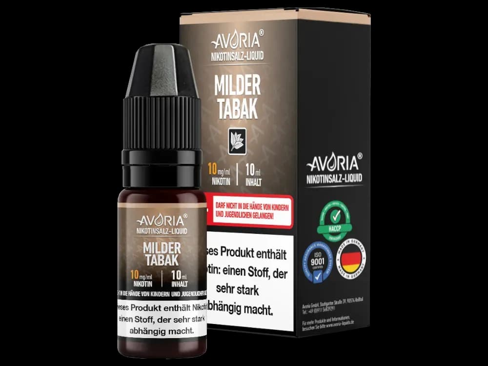 Avoria - Nikotinsalz Liquid - Milder Tabak (Packung: 1er Packung / Stärke: 20 mg/ml / Geschmack: Milder Tabak) (795,00 EUR / liter)