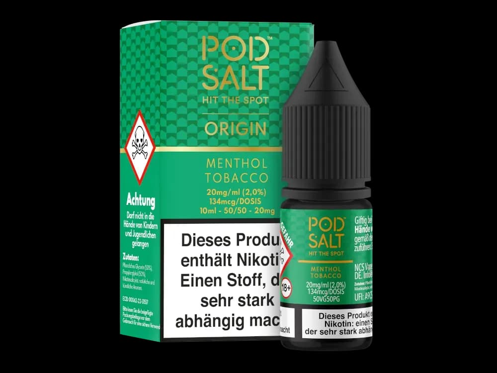 Pod Salt Origin - Menthol Tobacco - Nikotinsalz Liquid (Packung: 1er Packung / Stärke: 20 mg/ml) (995,00 EUR / liter)