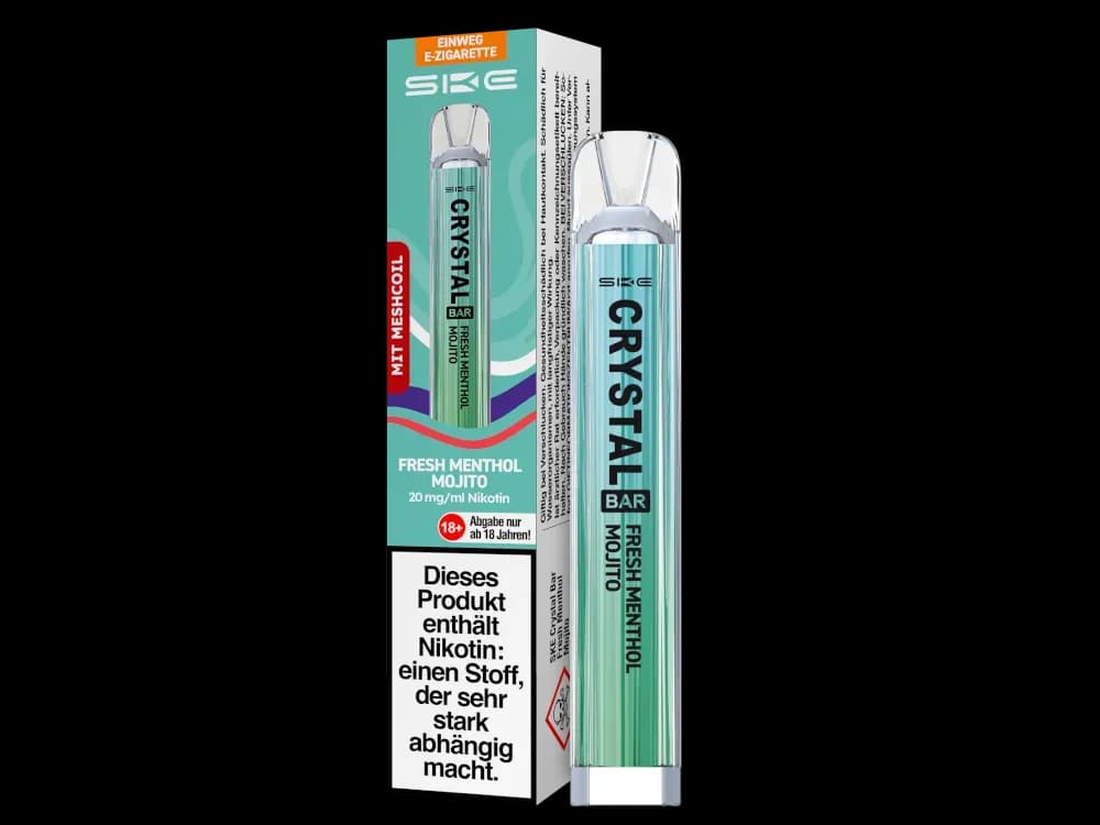 SKE - Crystal Bar Einweg E-Zigarette (Packung: 1er Packung / Stärke: 20 mg/ml / Geschmack: Fresh Menthol Mojito) (4475,00 EUR / liter)
