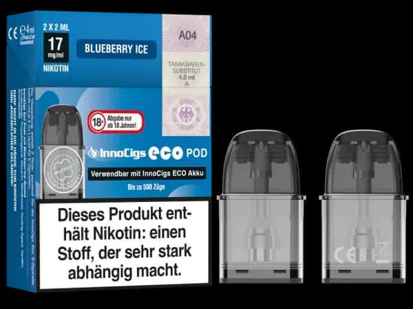 InnoCigs - Eco Pod (2 Stück pro Packung) - Blueberry Ice (Packung: 1er Packung / Geschmack: Strawberry Kiwi) (2237,50 EUR / liter)