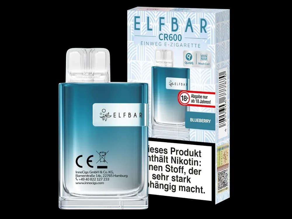 Elfbar - CR600 Einweg E-Zigarette - Alps Ice (Packung: 1er Packung / Geschmack: Blueberry) (4475,00 EUR / liter)