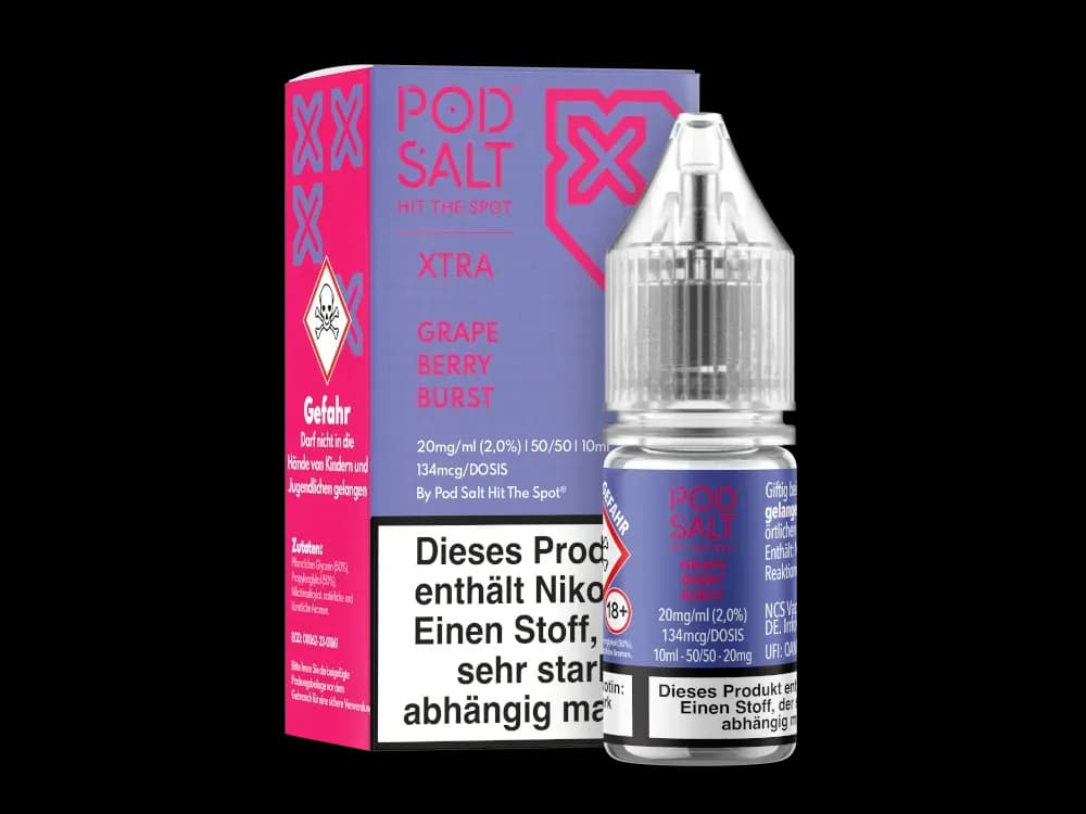 Pod Salt X - Nikotinsalz Liquid - Grape Berry Burst (Packung: 1er Packung / Stärke: 20 mg/ml / Geschmack: Grape Berry Burst) (995,00 EUR / liter)