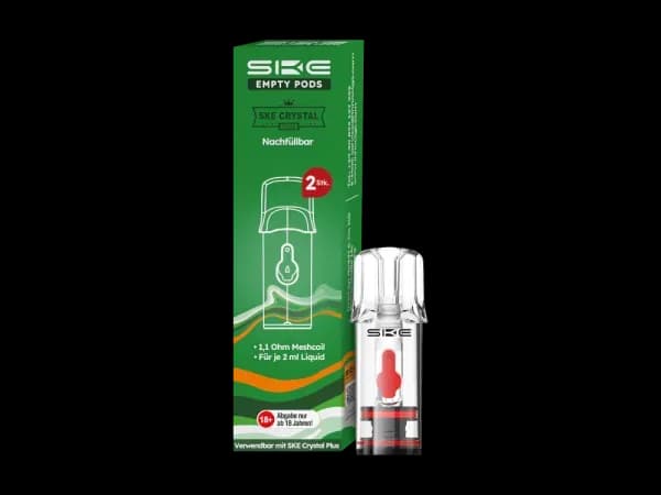 SKE - Crystal Plus Pod (2 Stück pro Packung) - ohne Liquid (Packung: 1er Packung / Geschmack: ohne Liquid)