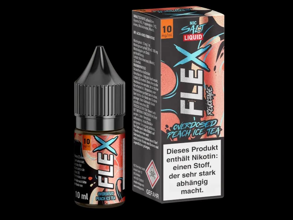Revoltage - FLEX Nikotinsalz Liquid - Peach Ice Tea (Packung: 1er Packung / Stärke: 10 mg/ml / Geschmack: Peach Ice Tea) (995,00 EUR / liter)