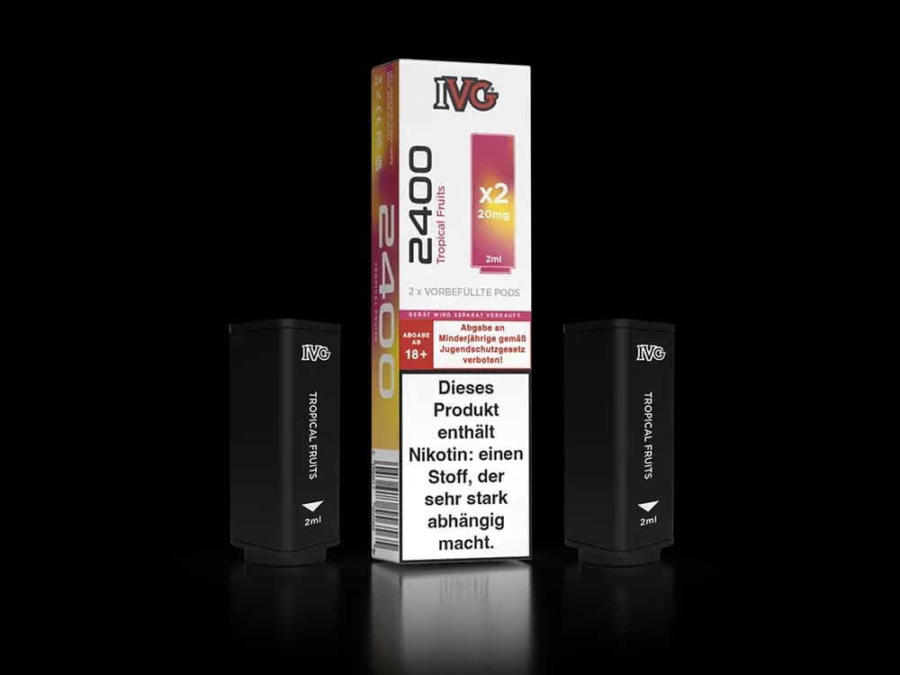 IVG - 2400 Pod 20mg/ml (2 Stück pro Packung) - Blue Razz Cherry (Packung: 1er Packung / Stärke: 20 mg/ml / Geschmack: Tropical Fruits) (2237,50 EUR...