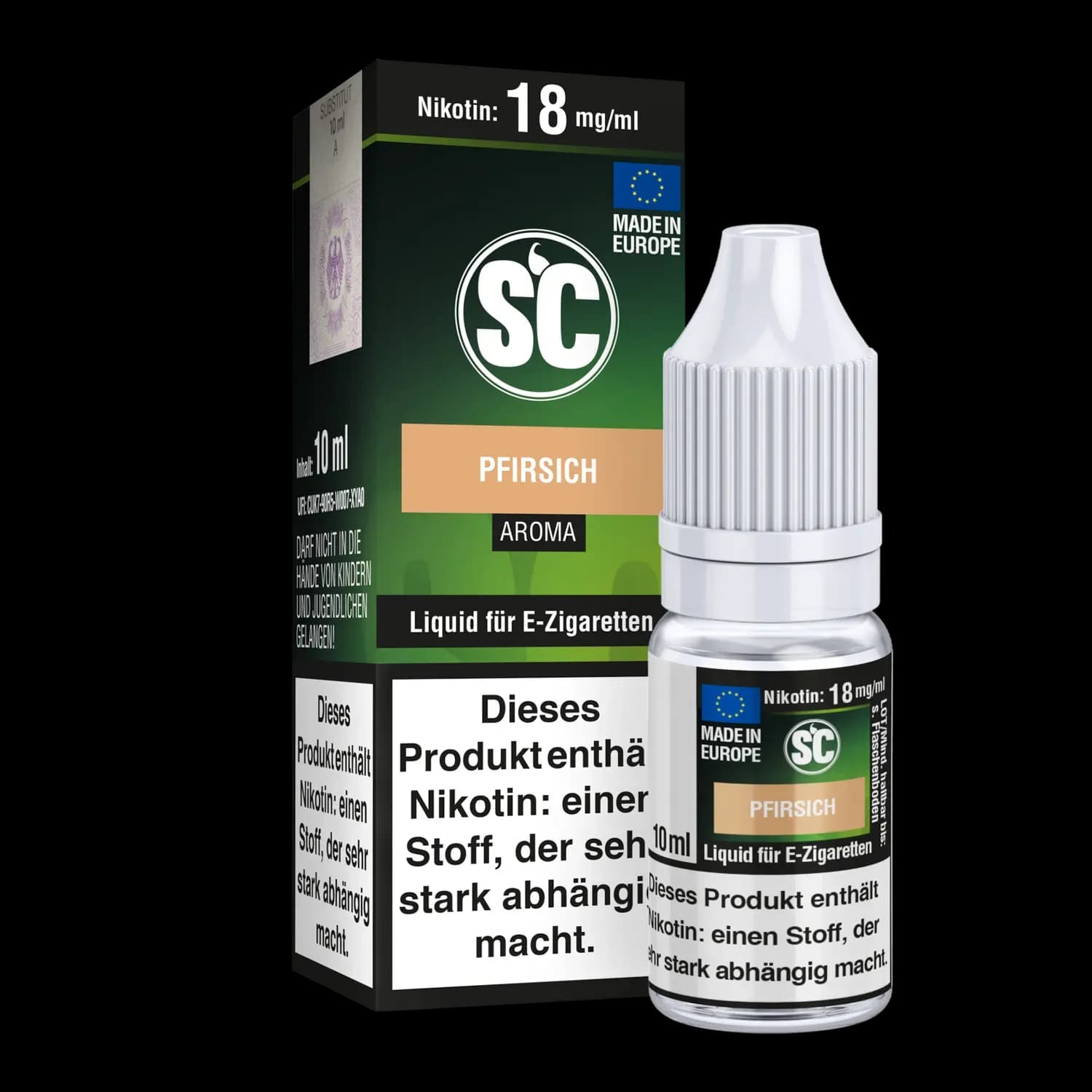 Pfirsich E-Zigaretten Liquid (Packung: 1er Packung / Stärke: 18 mg/ml) (695,00 EUR / liter)