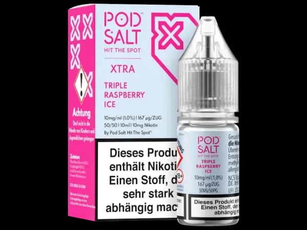 Pod Salt X - Nikotinsalz Liquid - Triple Raspberry Ice (Packung: 1er Packung / Stärke: 10 mg/ml / Geschmack: Triple Raspberry Ice) (995,00 EUR /...