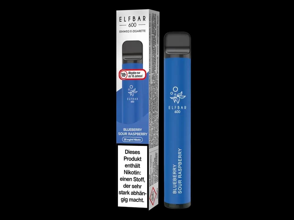 Elfbar 600 Einweg E-Zigarette - Apple Peach (Packung: 1er Packung / Stärke: 20 mg/ml / Geschmack: Blueberry Sour Raspberry) (4475,00 EUR / liter)