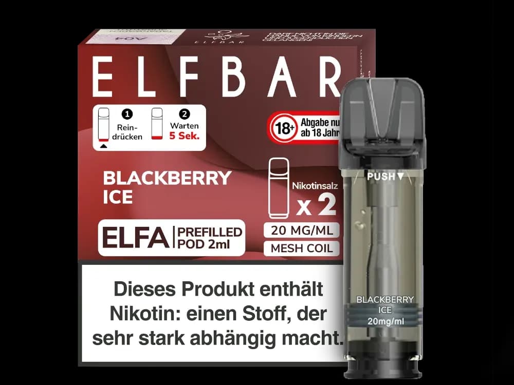 Elfbar Elfa Pod 20mg/ml (2 Stück) - Blue Razz Lemonade (Packung: 1er Packung / Stärke: 20 mg/ml / Geschmack: Blackberry Ice) (2987,50 EUR / liter)