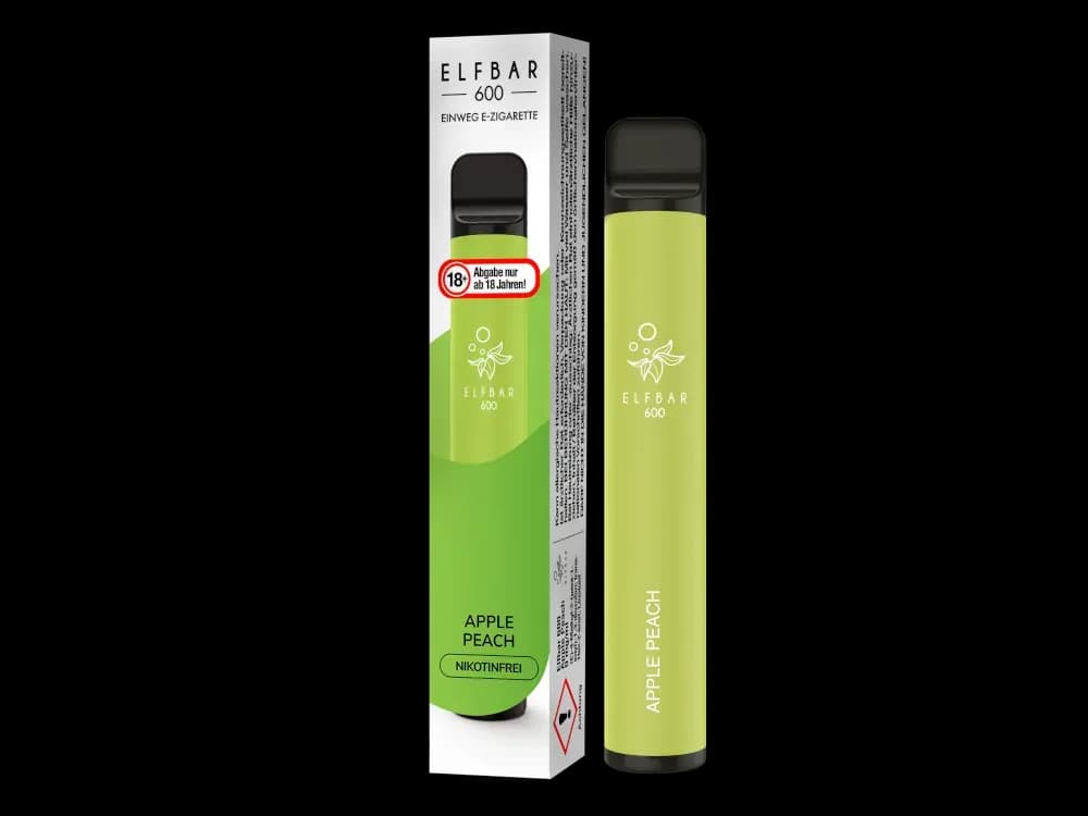 Elfbar 600 Einweg E-Zigarette - Blueberry (Packung: 1er Packung / Stärke: 0 mg/ml / Geschmack: Apple Peach) (4475,00 EUR / liter)