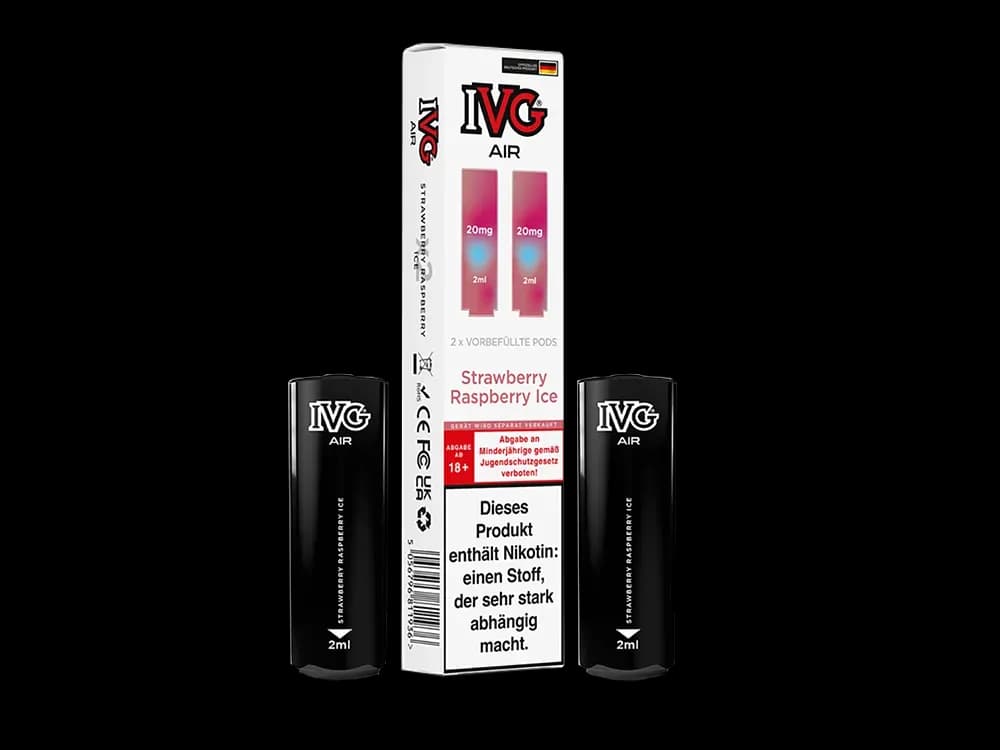 IVG AIR Pod (2 Stück pro Packung) - Blue Raspberry Ice (Packung: 1er Packung / Stärke: 20 mg/ml / Geschmack: Strawberry Raspberry Ice) (2237,50 EUR...