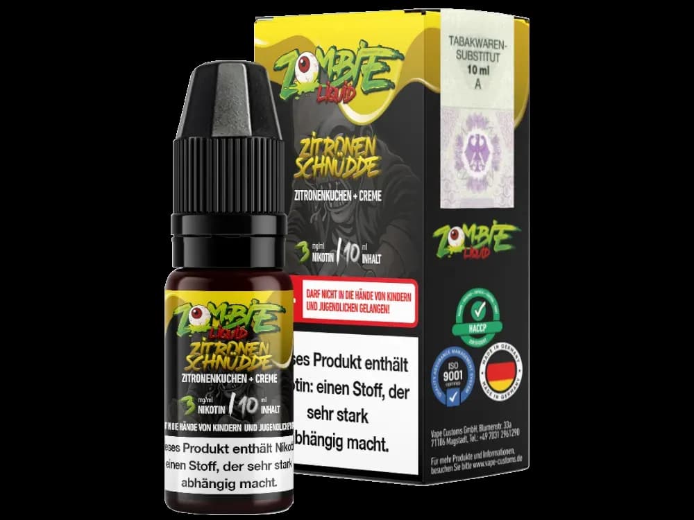 Zombie - E-Zigaretten Liquid - Zitronenschnüdde (Packung: 1er Packung / Geschmack: Zitronenschnüdde / Stärke: 12 mg/ml) (795,00 EUR / liter)