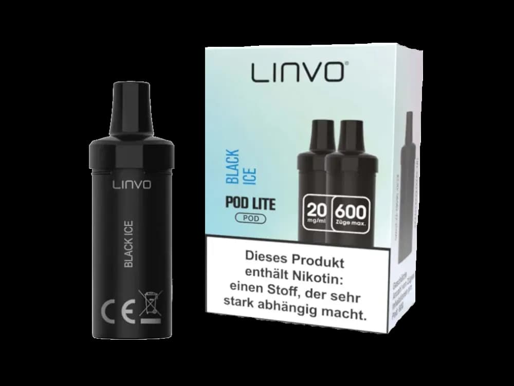 Linvo - Pod Lite Cartridge (2 Stück pro Packung) - Banana Ice Cream (Packung: 1er Packung / Stärke: 20 mg/ml / Geschmack: Black Ice) (2487,50 EUR /...