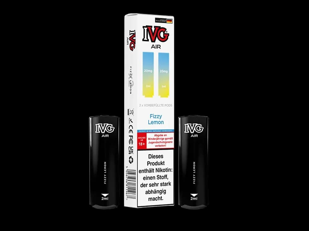 IVG AIR Pod (2 Stück pro Packung) - Blue Raspberry Ice (Packung: 1er Packung / Stärke: 20 mg/ml / Geschmack: Fizzy Lemon) (2237,50 EUR / liter)