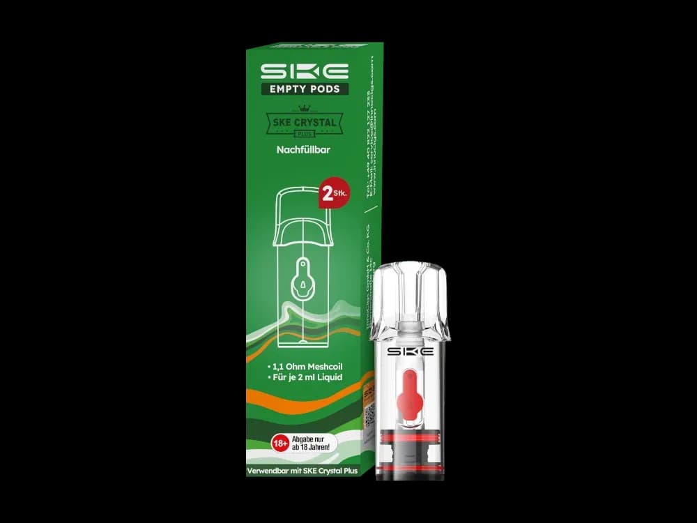 SKE - Crystal Plus Pod (2 Stück pro Packung) - ohne Liquid (Packung: 1er Packung / Geschmack: ohne Liquid)