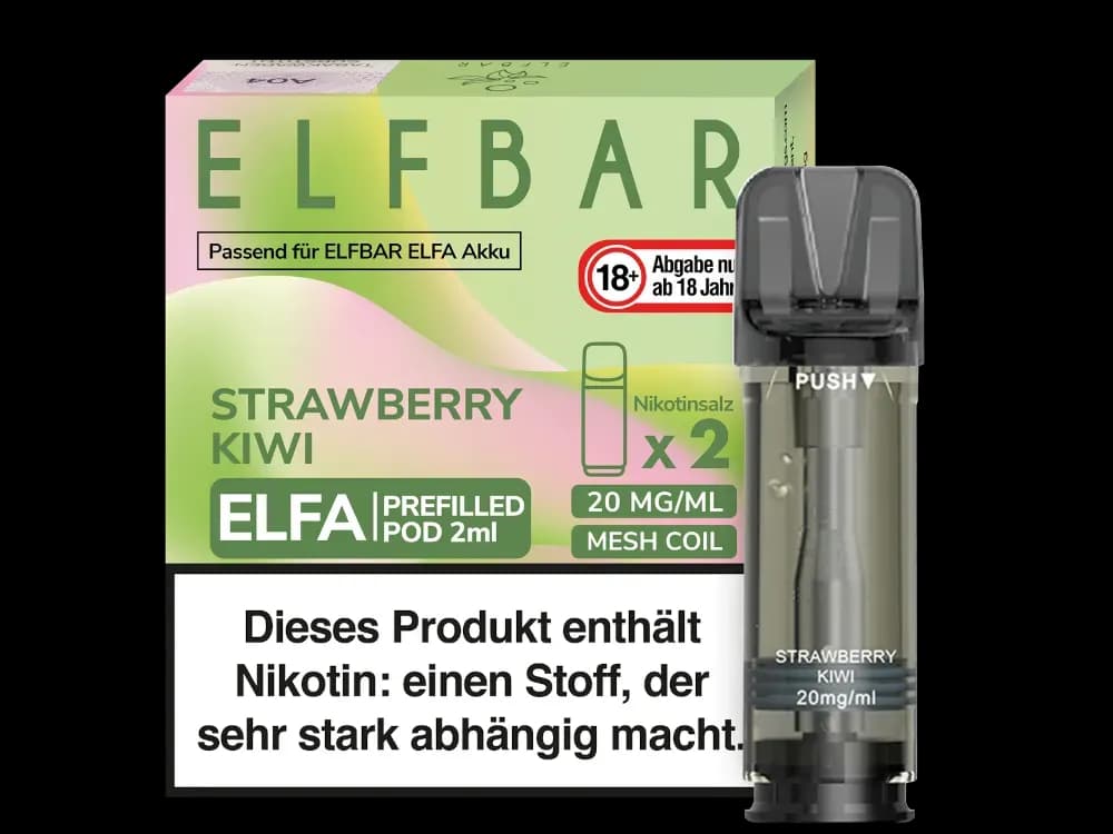 Elfbar Elfa Pod 20mg/ml (2 Stück) - Blue Razz Lemonade (Packung: 1er Packung / Stärke: 20 mg/ml / Geschmack: Strawberry Kiwi) (2987,50 EUR / liter)