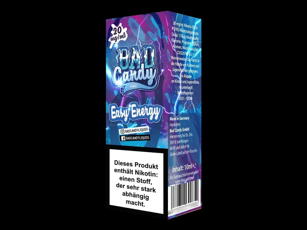 Bad Candy Liquids - Easy Energy - Nikotinsalz Liquid (Packung: 1er Packung / Stärke: 20 mg/ml) (895,00 EUR / liter)