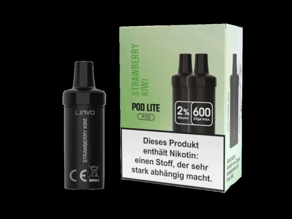 Linvo - Pod Lite Cartridge (2 Stück pro Packung) - Banana Ice Cream (Packung: 1er Packung / Stärke: 20 mg/ml / Geschmack: Strawberry Kiwi) (2487,50...