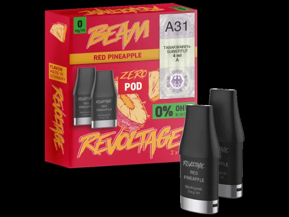 Revoltage - Beam Pod (2 Stück pro Packung) - Aqua Berries (Packung: 1er Packung / Stärke: 0 mg/ml / Geschmack: Red Pineapple) (2237,50 EUR / liter)