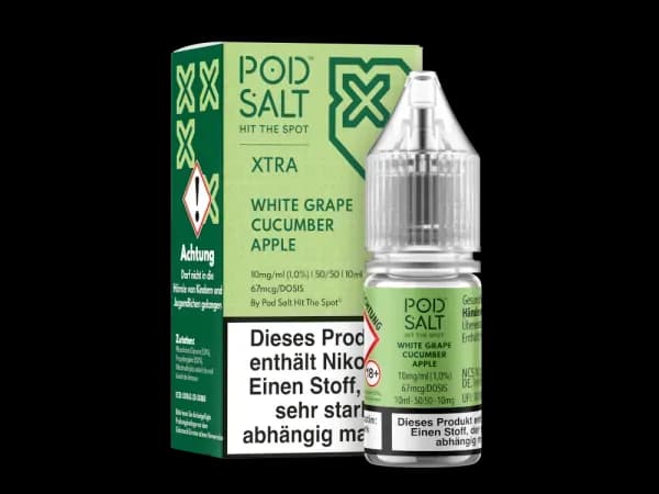 Pod Salt X - Nikotinsalz Liquid - White Grape Cucumber Apple (Packung: 1er Packung / Stärke: 10 mg/ml / Geschmack: White Grape Cucumber Apple)...