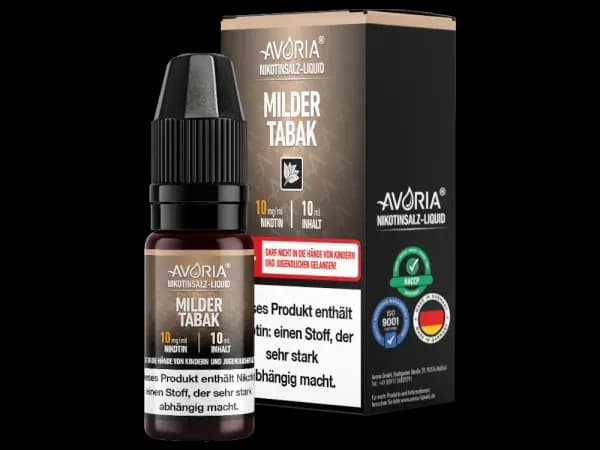 Avoria - Nikotinsalz Liquid - Milder Tabak (Packung: 1er Packung / Stärke: 20 mg/ml / Geschmack: Milder Tabak) (795,00 EUR / liter)