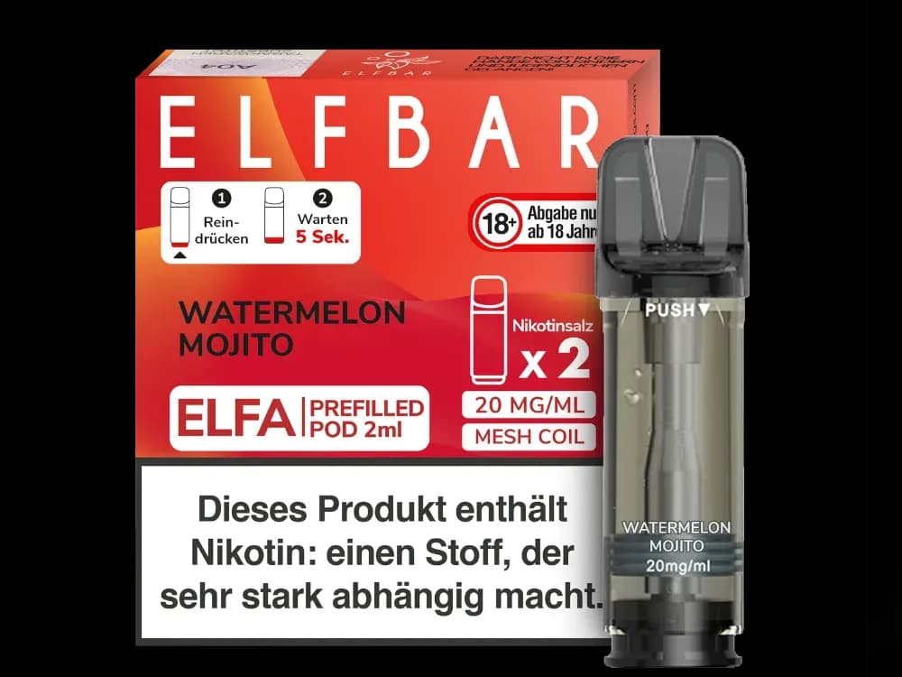Elfbar Elfa Pod 20mg/ml (2 Stück) - Blue Razz Lemonade (Packung: 1er Packung / Stärke: 20 mg/ml / Geschmack: Watermelon Mojito) (2987,50 EUR / liter)