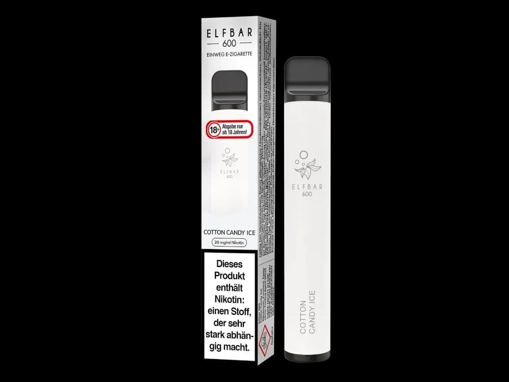 Elfbar 600 Einweg E-Zigarette - Apple Peach (Packung: 1er Packung / Stärke: 20 mg/ml / Geschmack: Cotton Candy Ice) (4475,00 EUR / liter)