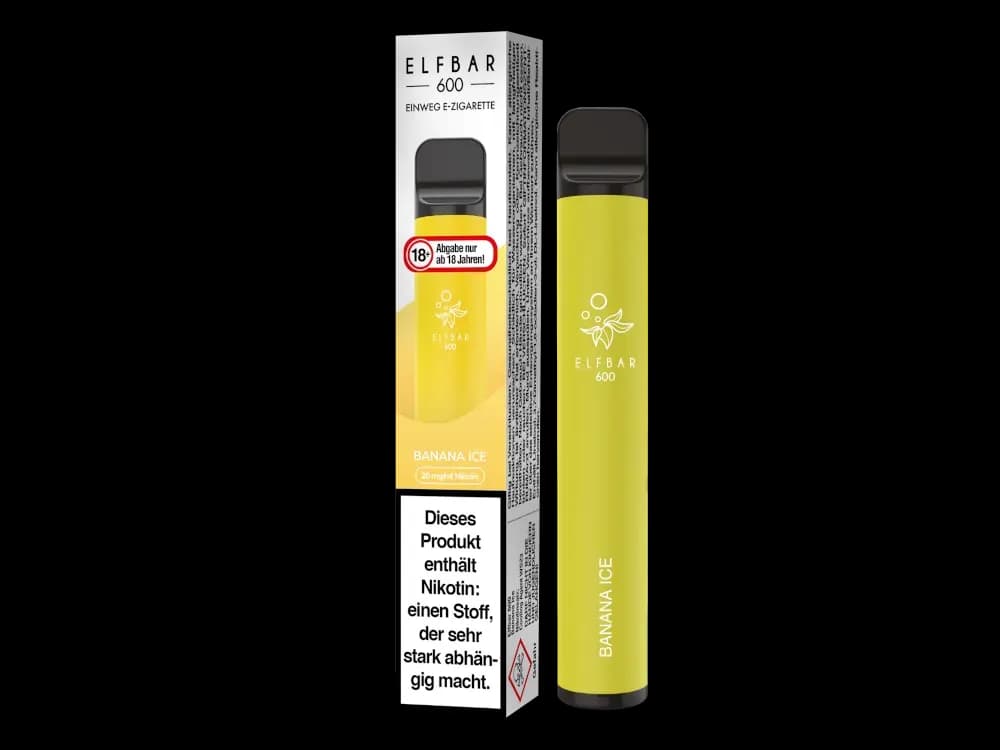 Elfbar 600 Einweg E-Zigarette - Apple Peach (Packung: 1er Packung / Stärke: 20 mg/ml / Geschmack: Banana Ice) (4475,00 EUR / liter)
