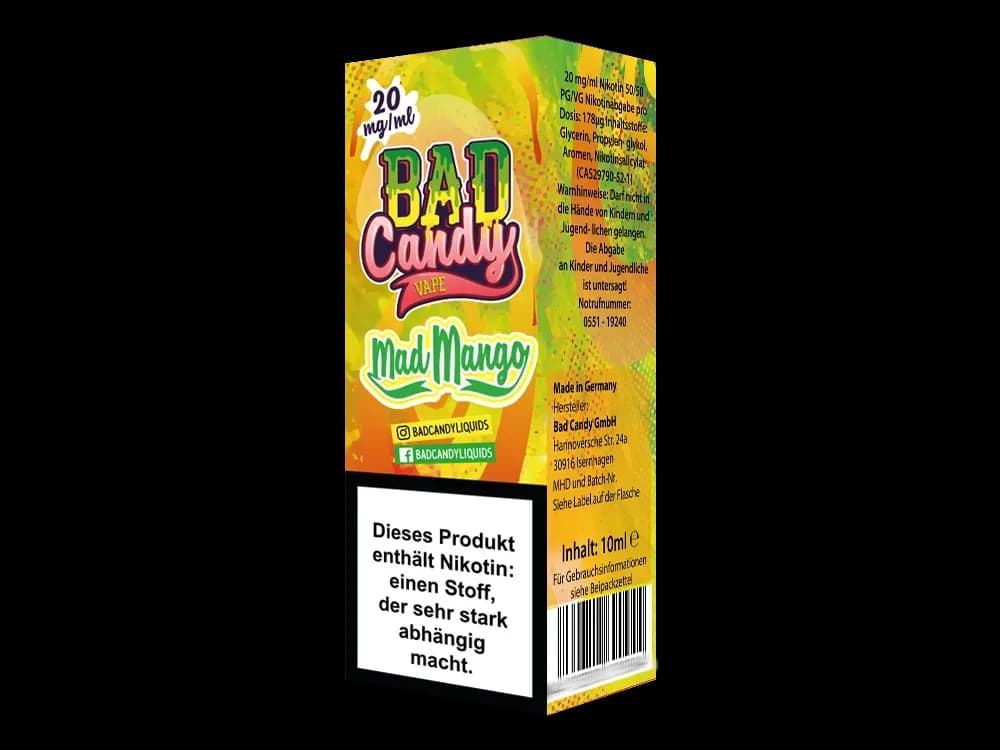 Bad Candy Liquids - Mad Mango - Nikotinsalz Liquid (Packung: 1er Packung / Stärke: 20 mg/ml) (895,00 EUR / liter)