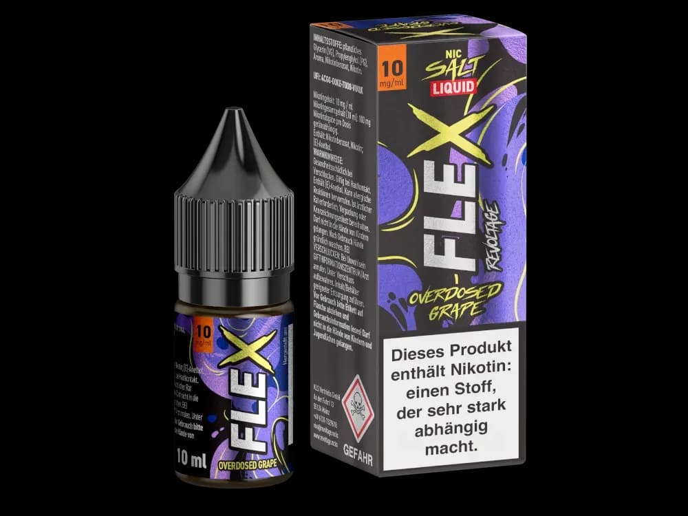 Revoltage - FLEX Nikotinsalz Liquid - Grape (Packung: 1er Packung / Stärke: 10 mg/ml / Geschmack: Grape) (995,00 EUR / liter)