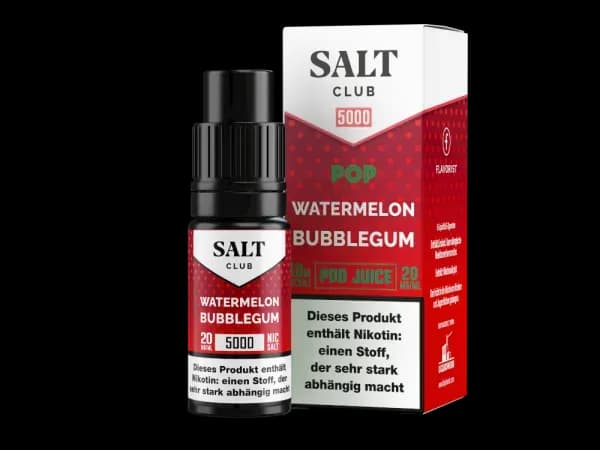 Salt Club - 5000 - Nikotinsalz Liquid 20 mg/ml - Watermelon Bubblegum (Packung: 1er Packung / Stärke: 20 mg/ml / Geschmack: Watermelon Bubblegum)...