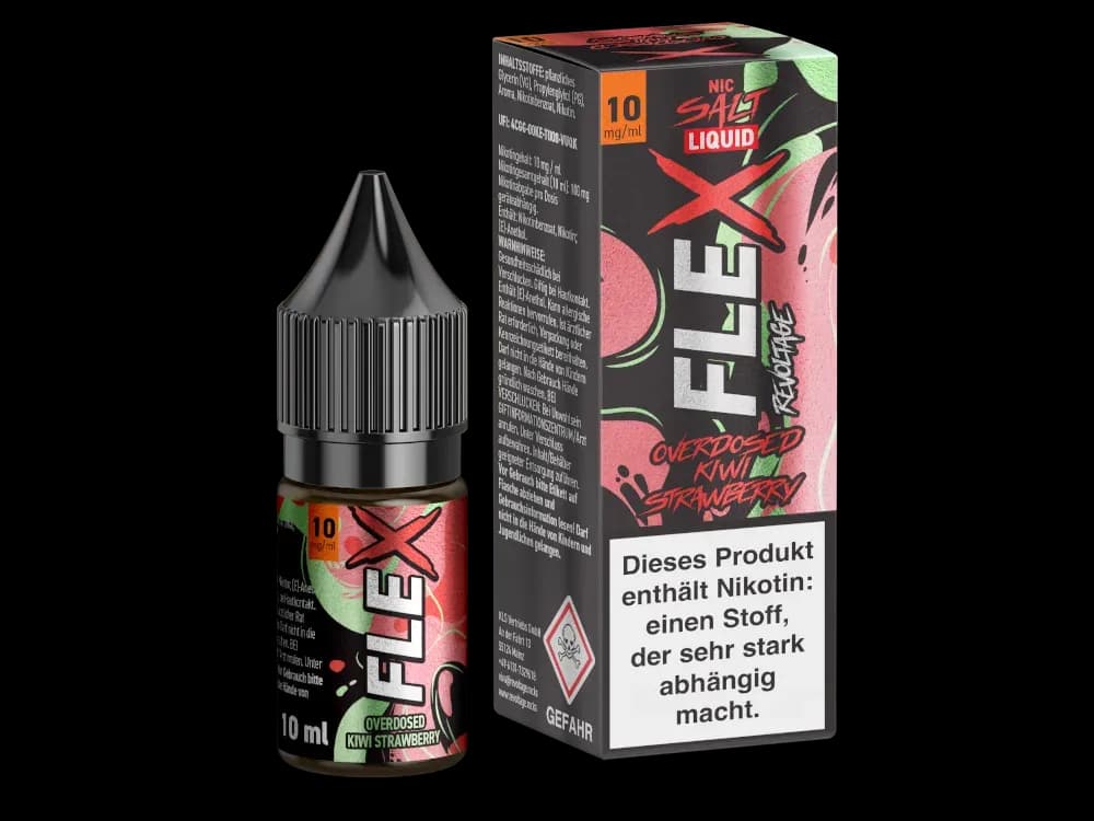 Revoltage - FLEX Nikotinsalz Liquid - Kiwi Strawberry (Packung: 1er Packung / Stärke: 10 mg/ml / Geschmack: Kiwi Strawberry) (995,00 EUR / liter)