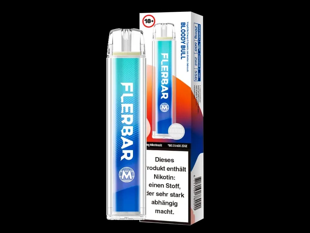 Flerbar - M Einweg E-Zigarette - Alberry (Packung: 1er Packung / Stärke: 20 mg/ml / Geschmack: Bloody Bull) (4475,00 EUR / liter)