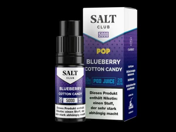 Salt Club - 5000 - Nikotinsalz Liquid 20 mg/ml - Blueberry Cotton Candy (Packung: 1er Packung / Stärke: 20 mg/ml / Geschmack: Blueberry Cotton...