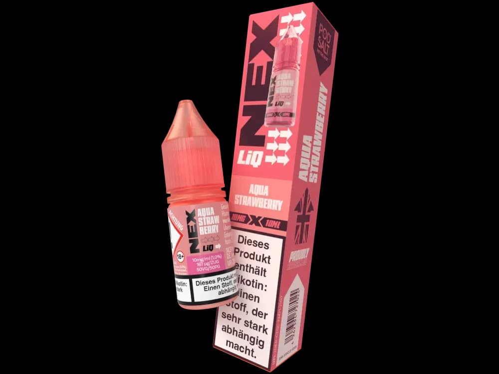 Pod Salt - NexLiq - Nikotinsalz Liquid - Aqua Strawberry (Packung: 1er Packung / Stärke: 10 mg/ml / Geschmack: Aqua Strawberry) (995,00 EUR / liter)