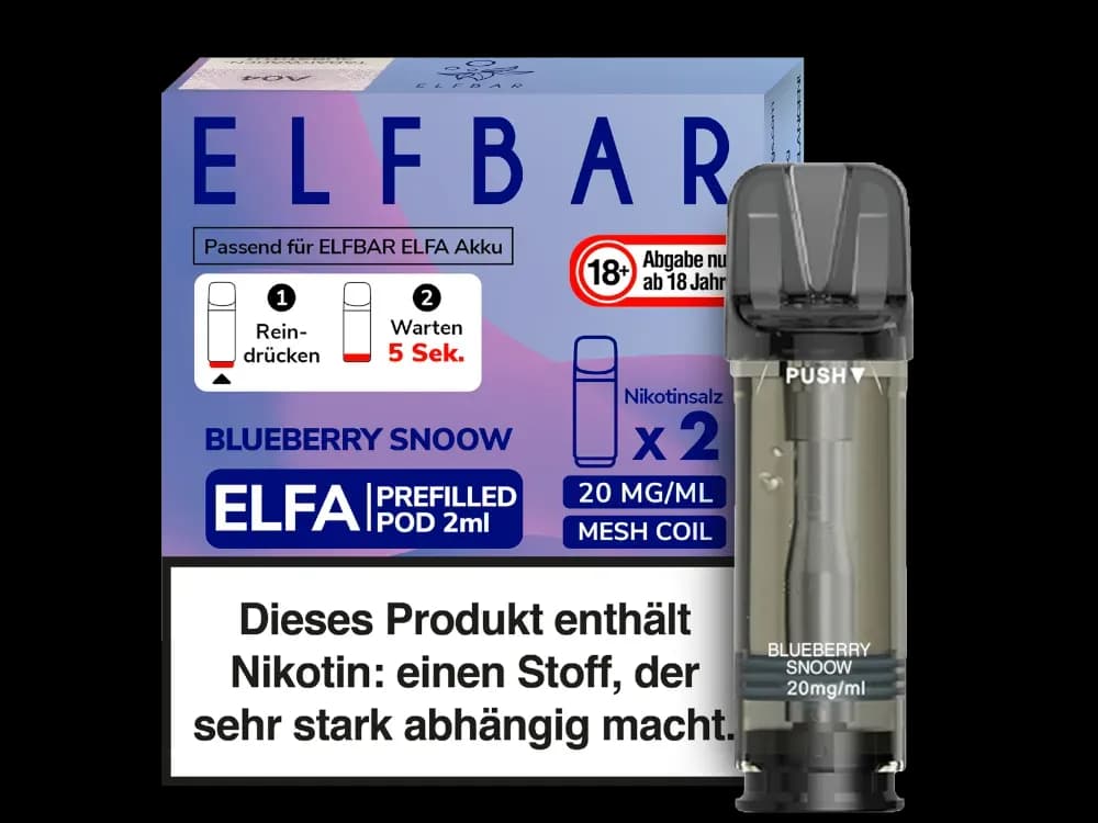 Elfbar Elfa Pod 20mg/ml (2 Stück) - Blue Razz Lemonade (Packung: 1er Packung / Stärke: 20 mg/ml / Geschmack: Blueberry Snow) (2987,50 EUR / liter)