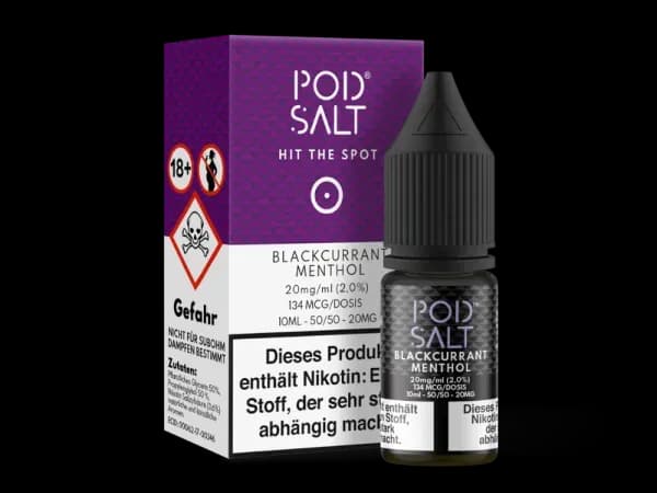 Pod Salt - Blackcurrant Menthol - Nikotinsalz Liquid (Packung: 1er Packung / Stärke: 20 mg/ml) (995,00 EUR / liter)