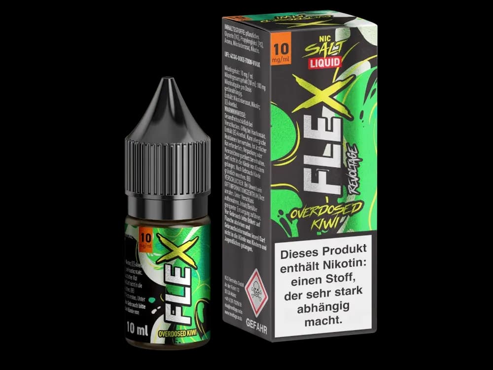 Revoltage - FLEX Nikotinsalz Liquid - Kiwi (Packung: 1er Packung / Stärke: 10 mg/ml / Geschmack: Kiwi) (995,00 EUR / liter)
