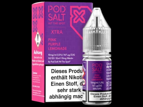 Pod Salt X - Nikotinsalz Liquid - Pink Purple Lemonade (Packung: 1er Packung / Stärke: 10 mg/ml / Geschmack: Pink Purple Lemonade) (995,00 EUR /...