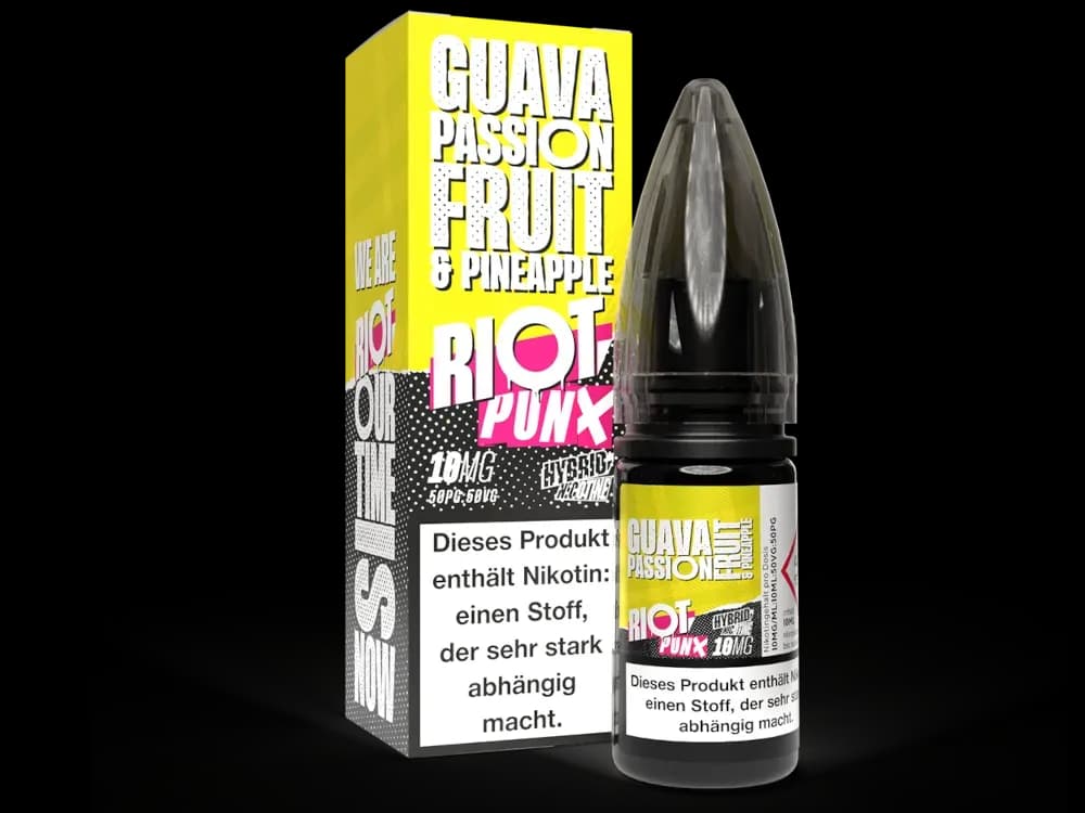 Riot Squad - PUNX - Hybrid Nikotinsalz Liquid - Guava, Passionfruit & Pineapple (Packung: 1er Packung / Stärke: 10 mg/ml / Geschmack: Guava,...