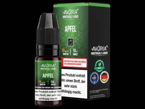 Avoria - Nikotinsalz Liquid - Apfel (Packung: 1er Packung / Stärke: 10 mg/ml / Geschmack: Apfel) (795,00 EUR / liter)