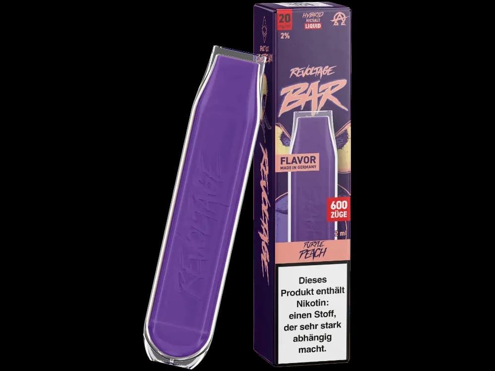 Revoltage Bar Einweg E-Zigarette - Aqua Berries (Packung: 1er Packung / Stärke: 20 mg/ml / Geschmack: Purple Peach) (4475,00 EUR / liter)